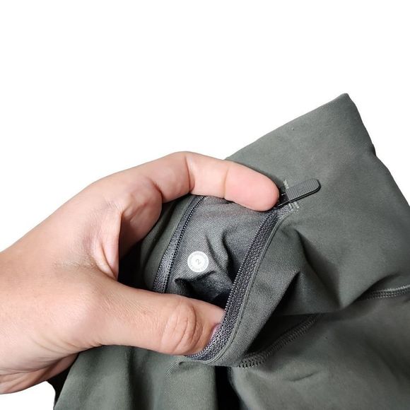 Lululemon olive green mid rise reflective laser cut mesh knee running tight 27" - Picture 5 of 5